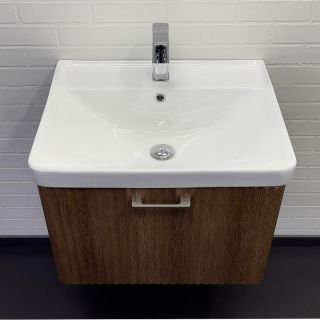 Тумба с раковиной Comforty Ангара 60 00-00021035 подвесная Дуб темно-коричневый